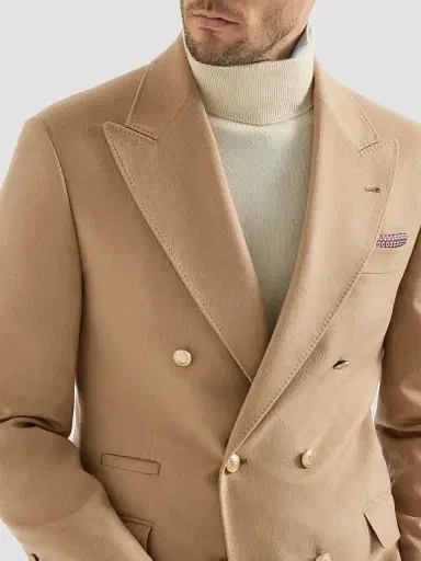 Brunello Cucinelli Men's Camel Flannel One-and-a-Half Breasted Tailor Blazer - Camel | Thumbnail 6 Brunello Cucinelli Men's Camel Flannel One-and-a-Half Breasted Tailor Blazer - Camel | Thumbnail 6