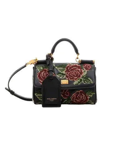 Dolce & Gabbana Women's Sicily Floral Embroidered Top Handle Bag | Thumbnail 1 Dolce & Gabbana Women's Sicily Floral Embroidered Top Handle Bag | Thumbnail 1