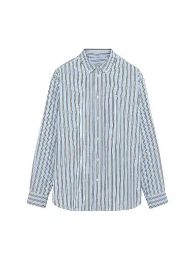 Loewe Men's Striped Cotton Shirt - Blue White | Thumbnail 1 Loewe Men's Striped Cotton Shirt - Blue White | Thumbnail 1