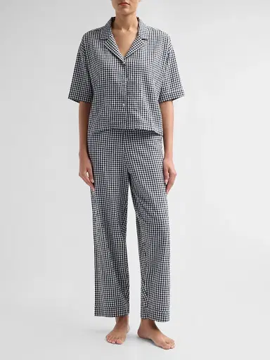 Papinelle Women's Gingham Seersucker Cotton-Blend Pajamas | Thumbnail 2 Papinelle Women's Gingham Seersucker Cotton-Blend Pajamas | Thumbnail 2