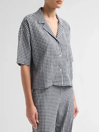 Papinelle Women's Gingham Seersucker Cotton-Blend Pajamas | Thumbnail 4 Papinelle Women's Gingham Seersucker Cotton-Blend Pajamas | Thumbnail 4