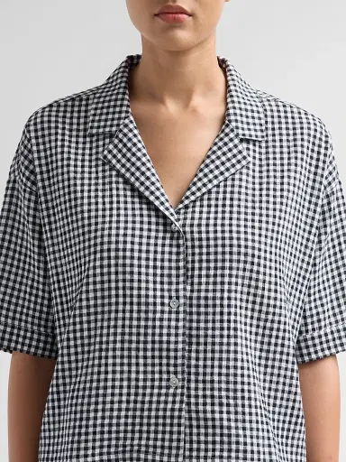 Papinelle Women's Gingham Seersucker Cotton-Blend Pajamas | Thumbnail 5 Papinelle Women's Gingham Seersucker Cotton-Blend Pajamas | Thumbnail 5