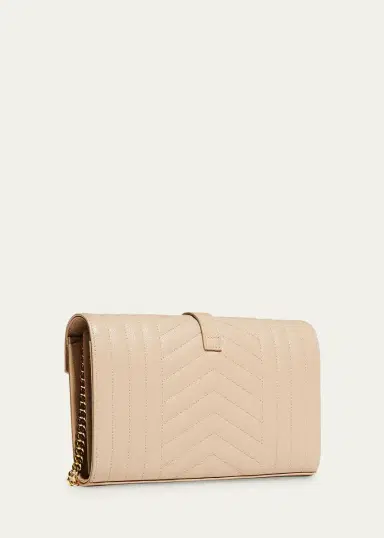 Saint Laurent Envelope Triquilt YSL Crossbody in Grained Leather | Thumbnail 3 Saint Laurent Envelope Triquilt YSL Crossbody in Grained Leather | Thumbnail 3