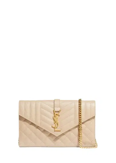 Saint Laurent Envelope Triquilt YSL Crossbody in Grained Leather | Thumbnail 1 Saint Laurent Envelope Triquilt YSL Crossbody in Grained Leather | Thumbnail 1