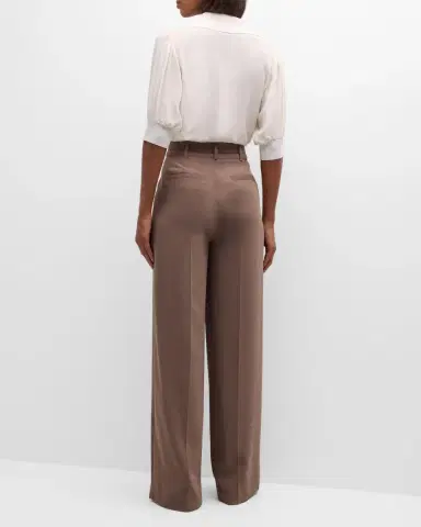 Cinq à Sept Weldon Collared V-Neck Short-Sleeve Silk Combo Top | Thumbnail 6 Cinq à Sept Weldon Collared V-Neck Short-Sleeve Silk Combo Top | Thumbnail 6