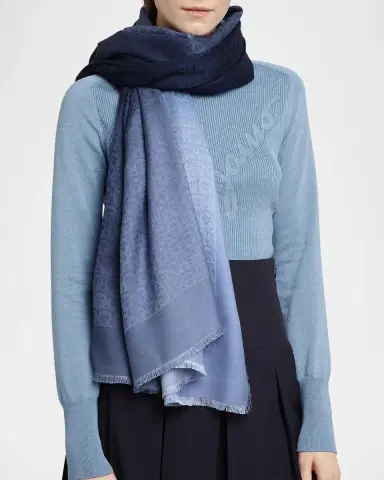 Ferragamo Gancini Degrade Silk Square Scarf | Thumbnail 2 Ferragamo Gancini Degrade Silk Square Scarf | Thumbnail 2