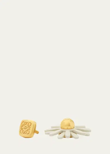 Loewe Flower Pin in Brass and Calfskin | Thumbnail 2 Loewe Flower Pin in Brass and Calfskin | Thumbnail 2