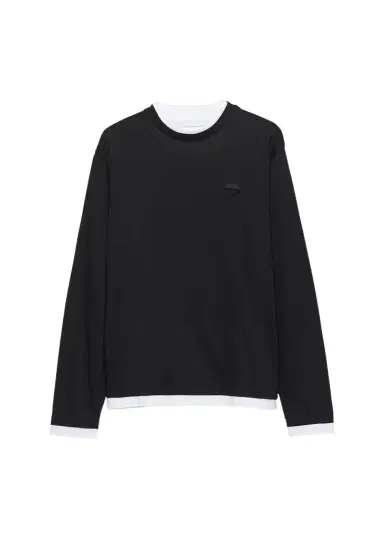 Prada Men's Tipped Cotton Long-Sleeve T-Shirt | Thumbnail 1 Prada Men's Tipped Cotton Long-Sleeve T-Shirt | Thumbnail 1