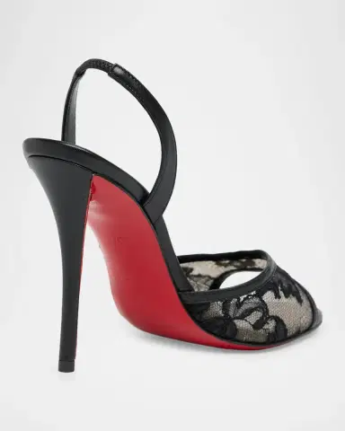 Christian Louboutin 100mm Miss Z Lace Slingback Sandals | Thumbnail 2 Christian Louboutin 100mm Miss Z Lace Slingback Sandals | Thumbnail 2