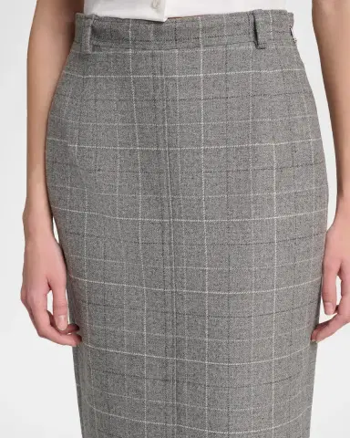 Thom Browne Windowpane Wool Tailored Midi Skirt | Thumbnail 5 Thom Browne Windowpane Wool Tailored Midi Skirt | Thumbnail 5