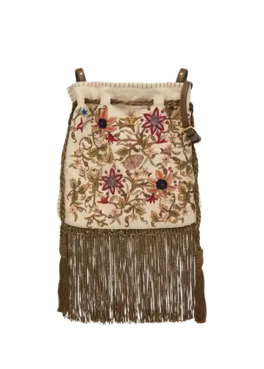 Valentino Garavani Fringed Floral-Embroidered Pouch Shoulder bag | Thumbnail 1 Valentino Garavani Fringed Floral-Embroidered Pouch Shoulder bag | Thumbnail 1