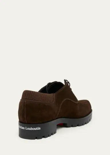 Christian Louboutin Men's Cavafield Leather Lug-Sole Derby Shoes | Thumbnail 2 Christian Louboutin Men's Cavafield Leather Lug-Sole Derby Shoes | Thumbnail 2