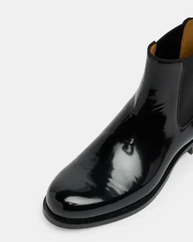 Christian Louboutin Men's Choucair Patent Leather Chelsea Boots | Thumbnail 3 Christian Louboutin Men's Choucair Patent Leather Chelsea Boots | Thumbnail 3