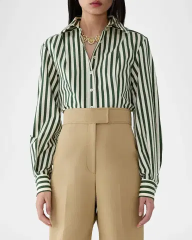 Carolina Herrera Isabella Striped Cotton Shirt | Thumbnail 4 Carolina Herrera Isabella Striped Cotton Shirt | Thumbnail 4