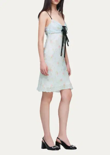 Marc Jacobs Blurred Floral Chiffon Mini Slip Dress | Thumbnail 4 Marc Jacobs Blurred Floral Chiffon Mini Slip Dress | Thumbnail 4