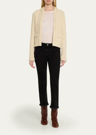 Isabel Marant Hortense Windowpane Knit Collarless Jacket | Thumbnail 2 Isabel Marant Hortense Windowpane Knit Collarless Jacket | Thumbnail 2