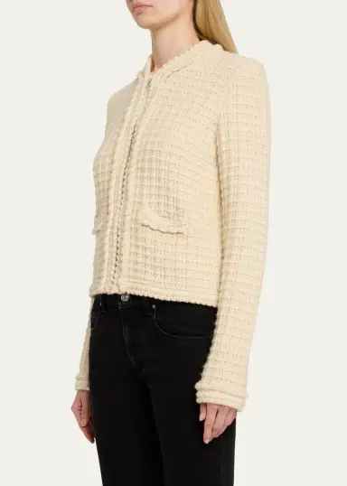 Isabel Marant Hortense Windowpane Knit Collarless Jacket | Thumbnail 4 Isabel Marant Hortense Windowpane Knit Collarless Jacket | Thumbnail 4