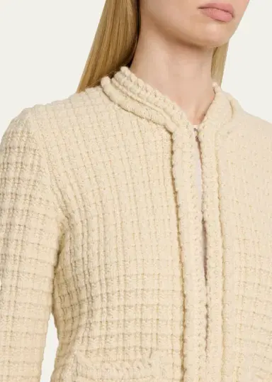 Isabel Marant Hortense Windowpane Knit Collarless Jacket | Thumbnail 5 Isabel Marant Hortense Windowpane Knit Collarless Jacket | Thumbnail 5