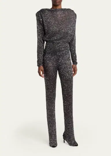 Valentino Garavani Sequined Dolman-Sleeve Sweater | Thumbnail 2 Valentino Garavani Sequined Dolman-Sleeve Sweater | Thumbnail 2