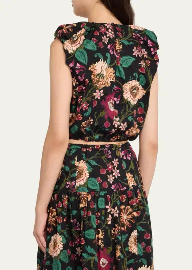 Ulla Johnson Gracie Floral Sleeveless Crop Top | Thumbnail 3 Ulla Johnson Gracie Floral Sleeveless Crop Top | Thumbnail 3