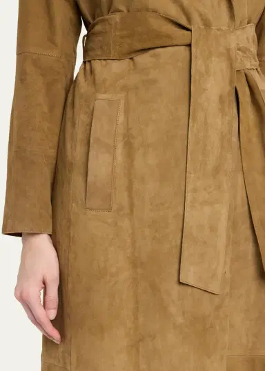ARMA Yava Wrap-Front Lambskin Suede Coat | Thumbnail 5 ARMA Yava Wrap-Front Lambskin Suede Coat | Thumbnail 5