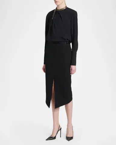 Tom Ford Embellished-Collar Long-Sleeve Top | Thumbnail 2 Tom Ford Embellished-Collar Long-Sleeve Top | Thumbnail 2