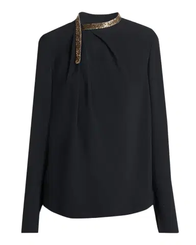 Tom Ford Embellished-Collar Long-Sleeve Top | Thumbnail 1 Tom Ford Embellished-Collar Long-Sleeve Top | Thumbnail 1
