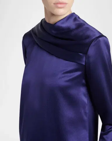 Tom Ford Draped Silk Long-Sleeve Tunic Blouse | Thumbnail 5 Tom Ford Draped Silk Long-Sleeve Tunic Blouse | Thumbnail 5
