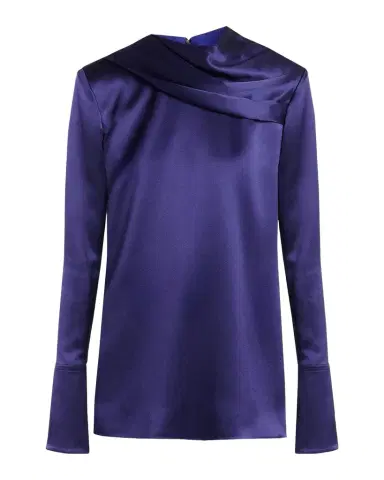 Tom Ford Draped Silk Long-Sleeve Tunic Blouse | Thumbnail 1 Tom Ford Draped Silk Long-Sleeve Tunic Blouse | Thumbnail 1