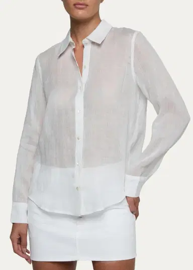 L'Agence Ellery Sheer Ramie Blouse | Thumbnail 4 L'Agence Ellery Sheer Ramie Blouse | Thumbnail 4