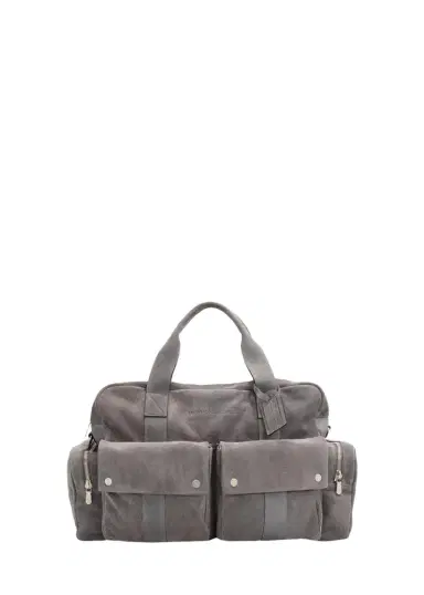 Brunello Cucinelli Men's Suede Oversized-Pocket Duffel Bag | Thumbnail 1 Brunello Cucinelli Men's Suede Oversized-Pocket Duffel Bag | Thumbnail 1