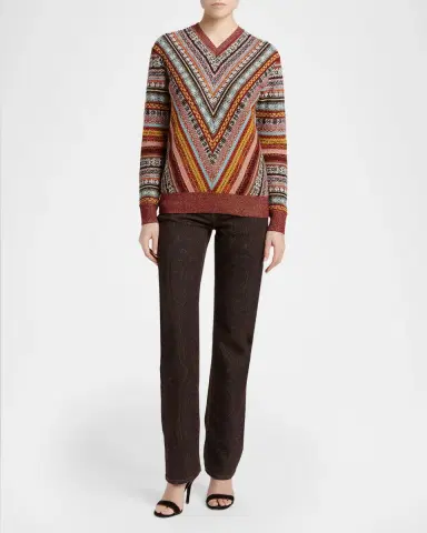 Etro Fair-Isle Wool-Blend Crewneck Sweater | Thumbnail 2 Etro Fair-Isle Wool-Blend Crewneck Sweater | Thumbnail 2