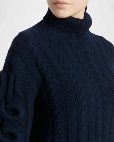 Etro Loop-Sleeve Cable Knit Turtleneck Sweater | Thumbnail 5 Etro Loop-Sleeve Cable Knit Turtleneck Sweater | Thumbnail 5