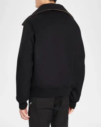 Rick Owens Men's Wool Melton Bomber Jacket | Thumbnail 3 Rick Owens Men's Wool Melton Bomber Jacket | Thumbnail 3
