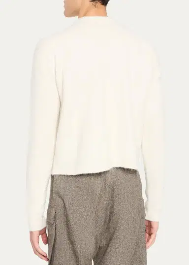Rick Owens Men's Wool-Blend Cropped Crewneck Sweater | Thumbnail 3 Rick Owens Men's Wool-Blend Cropped Crewneck Sweater | Thumbnail 3