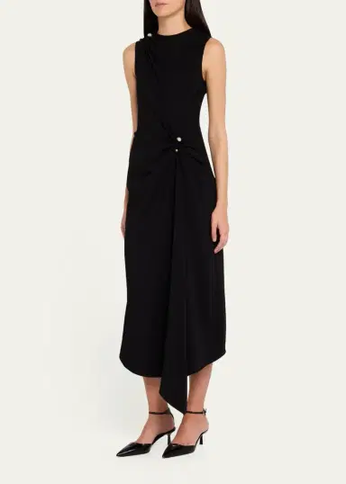 Veronica Beard Freja Asymmetric Draped Midi Dress | Thumbnail 4 Veronica Beard Freja Asymmetric Draped Midi Dress | Thumbnail 4