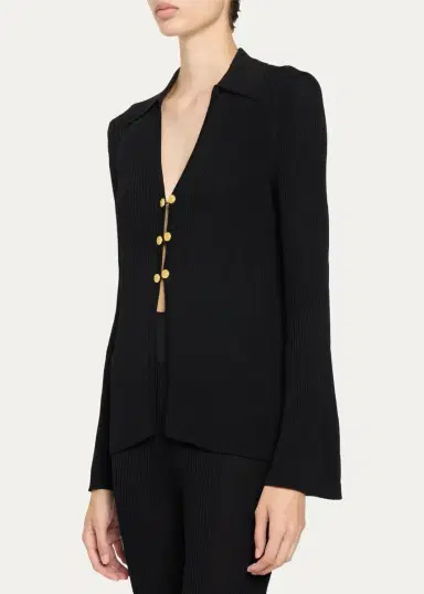 L'Agence Kaye Rib-Knit Cardigan Top | Thumbnail 4 L'Agence Kaye Rib-Knit Cardigan Top | Thumbnail 4