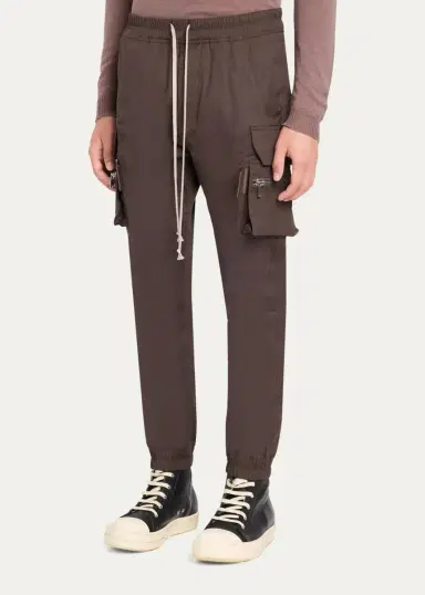 Rick Owens Men's Drawstring Cargo Joggers | Thumbnail 4 Rick Owens Men's Drawstring Cargo Joggers | Thumbnail 4