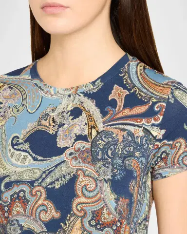 L'Agence Ressi Paisley Short-Sleeve Jersey T-Shirt | Thumbnail 2 L'Agence Ressi Paisley Short-Sleeve Jersey T-Shirt | Thumbnail 2