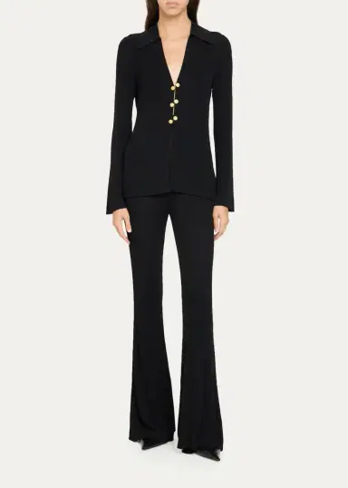 L'Agence Conan Rib-Knit Flare Pants | Thumbnail 2 L'Agence Conan Rib-Knit Flare Pants | Thumbnail 2