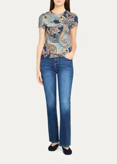 L'Agence Ressi Paisley Short-Sleeve Jersey T-Shirt | Thumbnail 2 L'Agence Ressi Paisley Short-Sleeve Jersey T-Shirt | Thumbnail 2