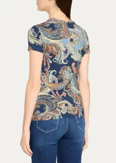 L'Agence Ressi Paisley Short-Sleeve Jersey T-Shirt | Thumbnail 3 L'Agence Ressi Paisley Short-Sleeve Jersey T-Shirt | Thumbnail 3