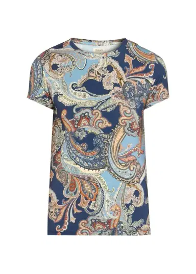 L'Agence Ressi Paisley Short-Sleeve Jersey T-Shirt | Thumbnail 1 L'Agence Ressi Paisley Short-Sleeve Jersey T-Shirt | Thumbnail 1