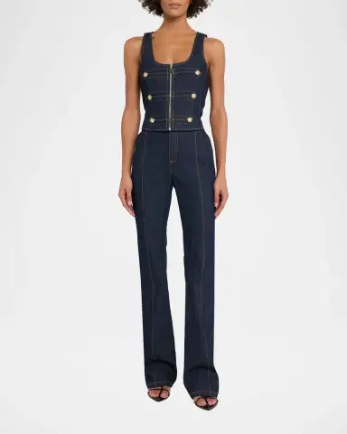 Cinq à Sept Abbot Denim Zip-Front Top | Thumbnail 2 Cinq à Sept Abbot Denim Zip-Front Top | Thumbnail 2