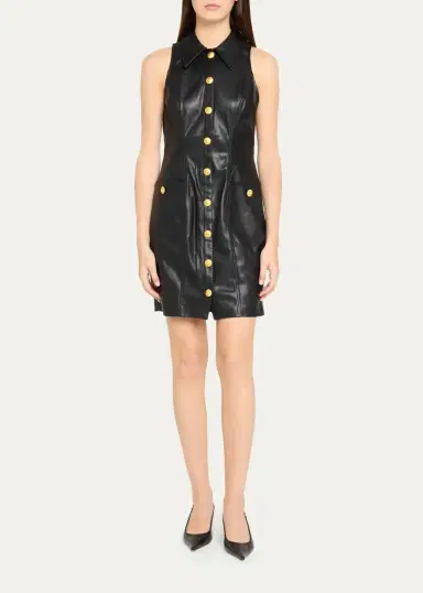 L'Agence Apolline Sleeveless Faux-Leather Mini Dress | Thumbnail 2 L'Agence Apolline Sleeveless Faux-Leather Mini Dress | Thumbnail 2