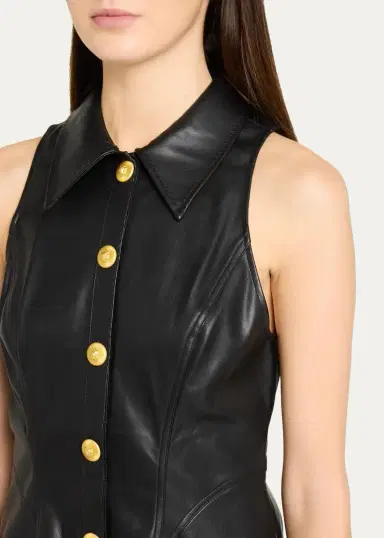 L'Agence Apolline Sleeveless Faux-Leather Mini Dress | Thumbnail 5 L'Agence Apolline Sleeveless Faux-Leather Mini Dress | Thumbnail 5