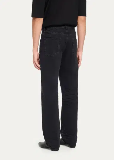 Saint Laurent Men's Relaxed Straight-Leg Black Denim Jeans | Thumbnail 3 Saint Laurent Men's Relaxed Straight-Leg Black Denim Jeans | Thumbnail 3