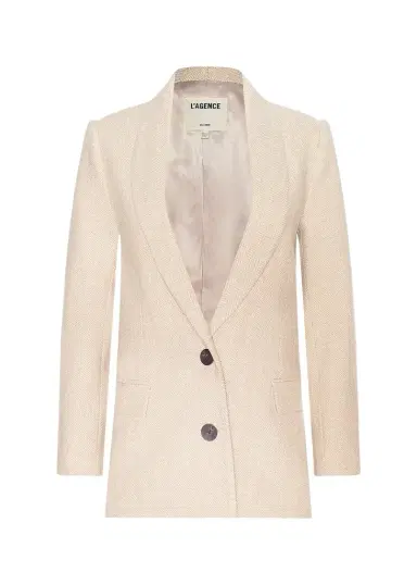L'Agence Amelie Herringbone Tweed Single-Breasted Blazer | Thumbnail 1 L'Agence Amelie Herringbone Tweed Single-Breasted Blazer | Thumbnail 1