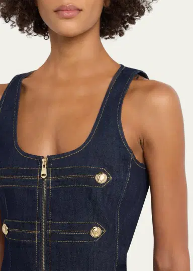 Cinq à Sept Abbot Denim Zip-Front Top | Thumbnail 5 Cinq à Sept Abbot Denim Zip-Front Top | Thumbnail 5