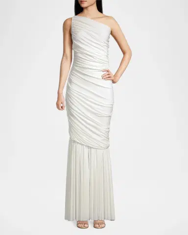 Norma Kamali Diana Fringed Fishtail Gown | Thumbnail 2 Norma Kamali Diana Fringed Fishtail Gown | Thumbnail 2